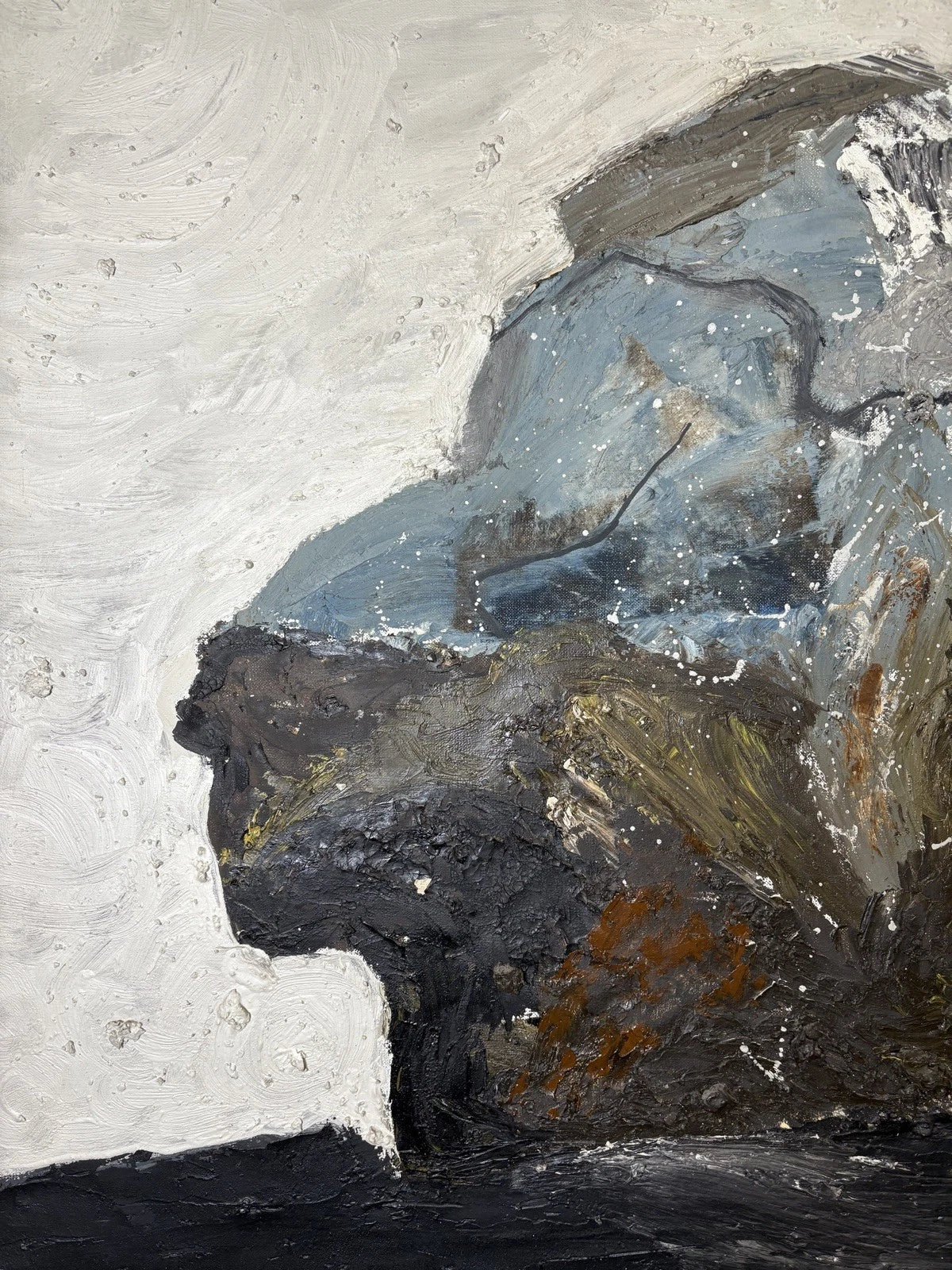ERN BROOKS  OIL PAINTING STUDY OF A ROCK