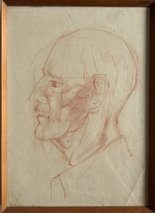 Mid-Century Academic FrameD Male  Portrait Study