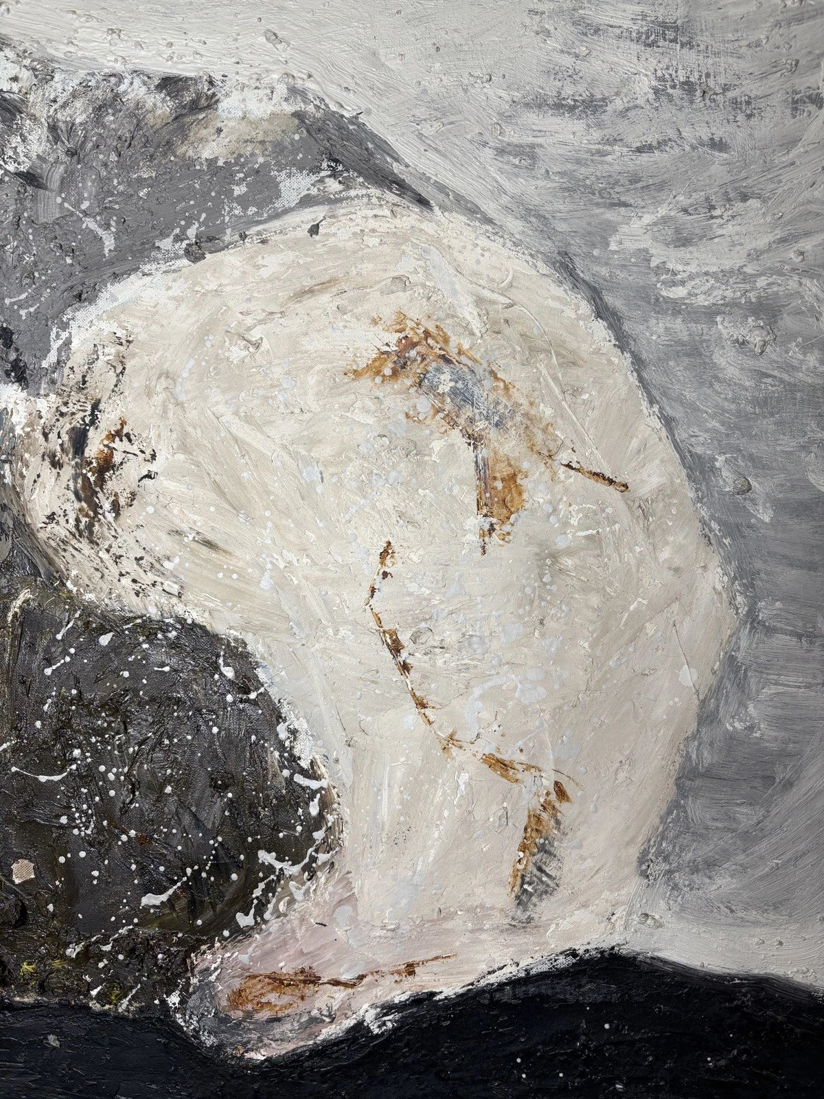 ERN BROOKS  OIL PAINTING STUDY OF A ROCK