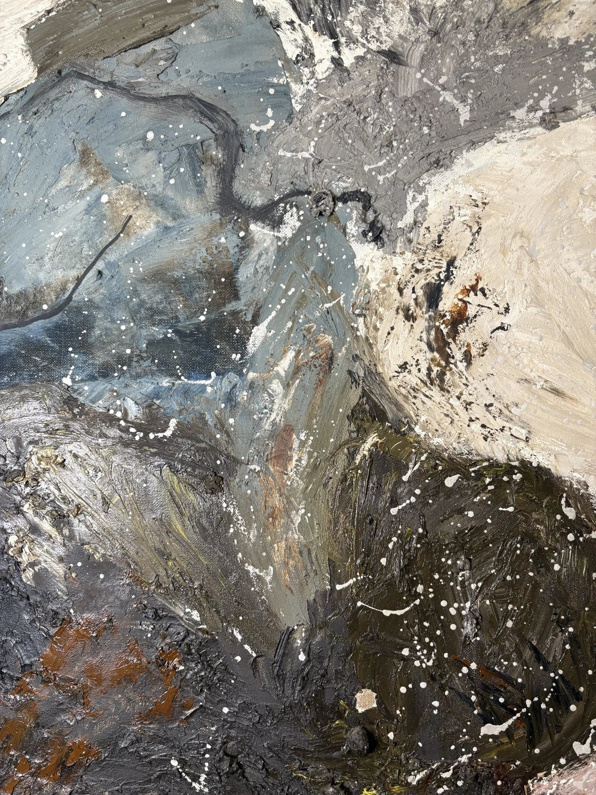 ERN BROOKS  OIL PAINTING STUDY OF A ROCK