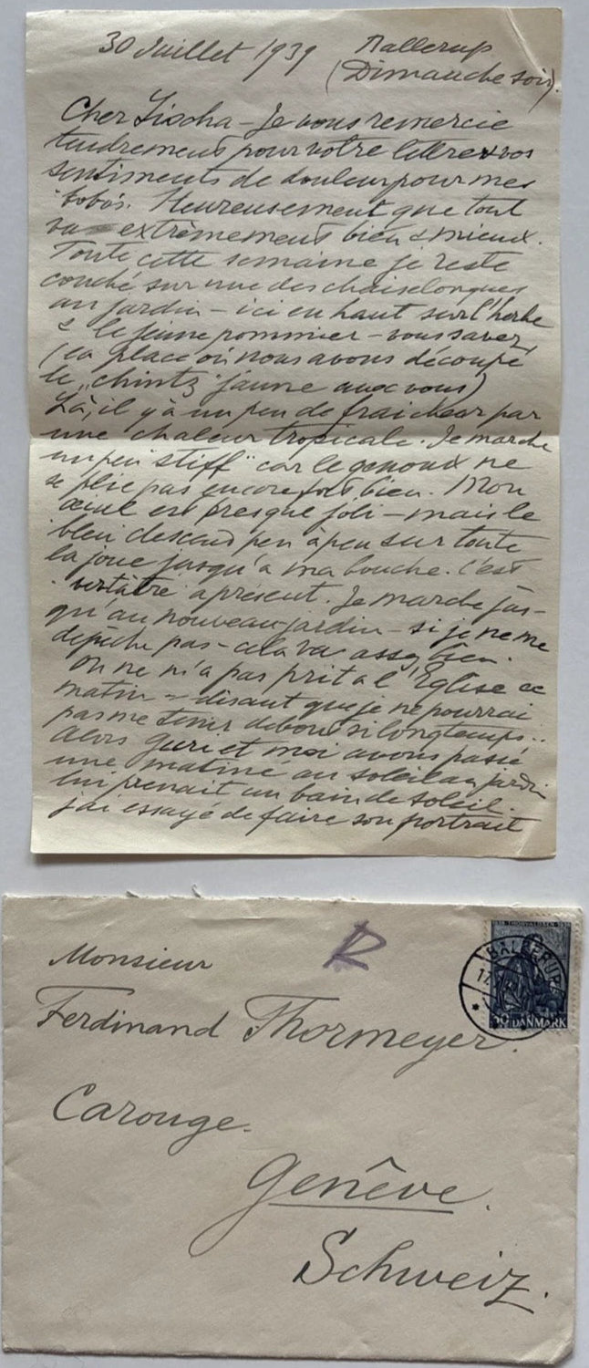 Antique Imperial Russian Signed Letter Grand Duchess Olga Alexandrovna of Russia  1939