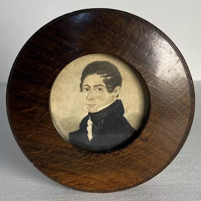 Georgian Hand painted Miniature Male Portrait Snuff Box