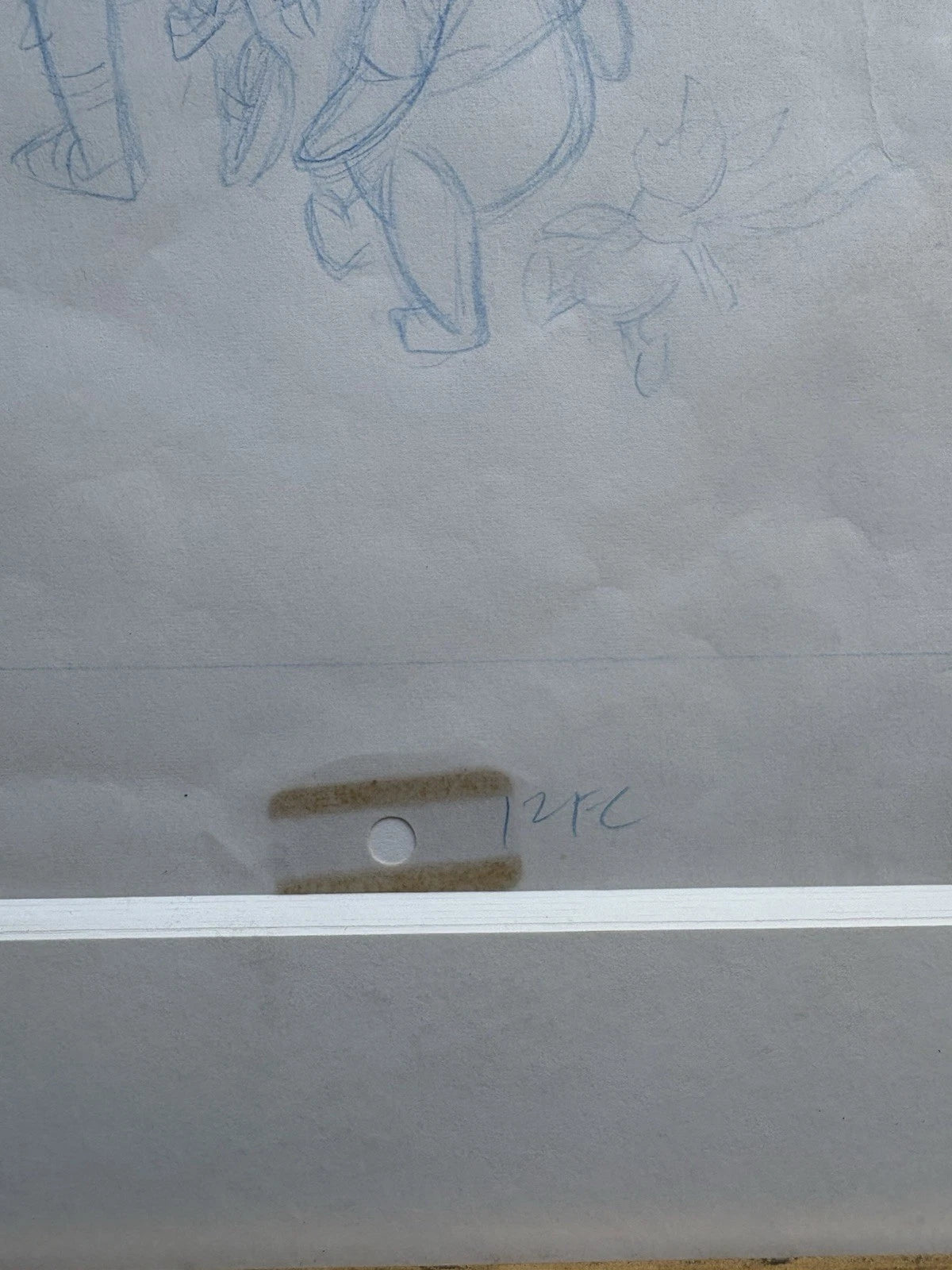 Christopher Robin and Winnie-the-Pooh Originally Blue crayon on paper Drawing