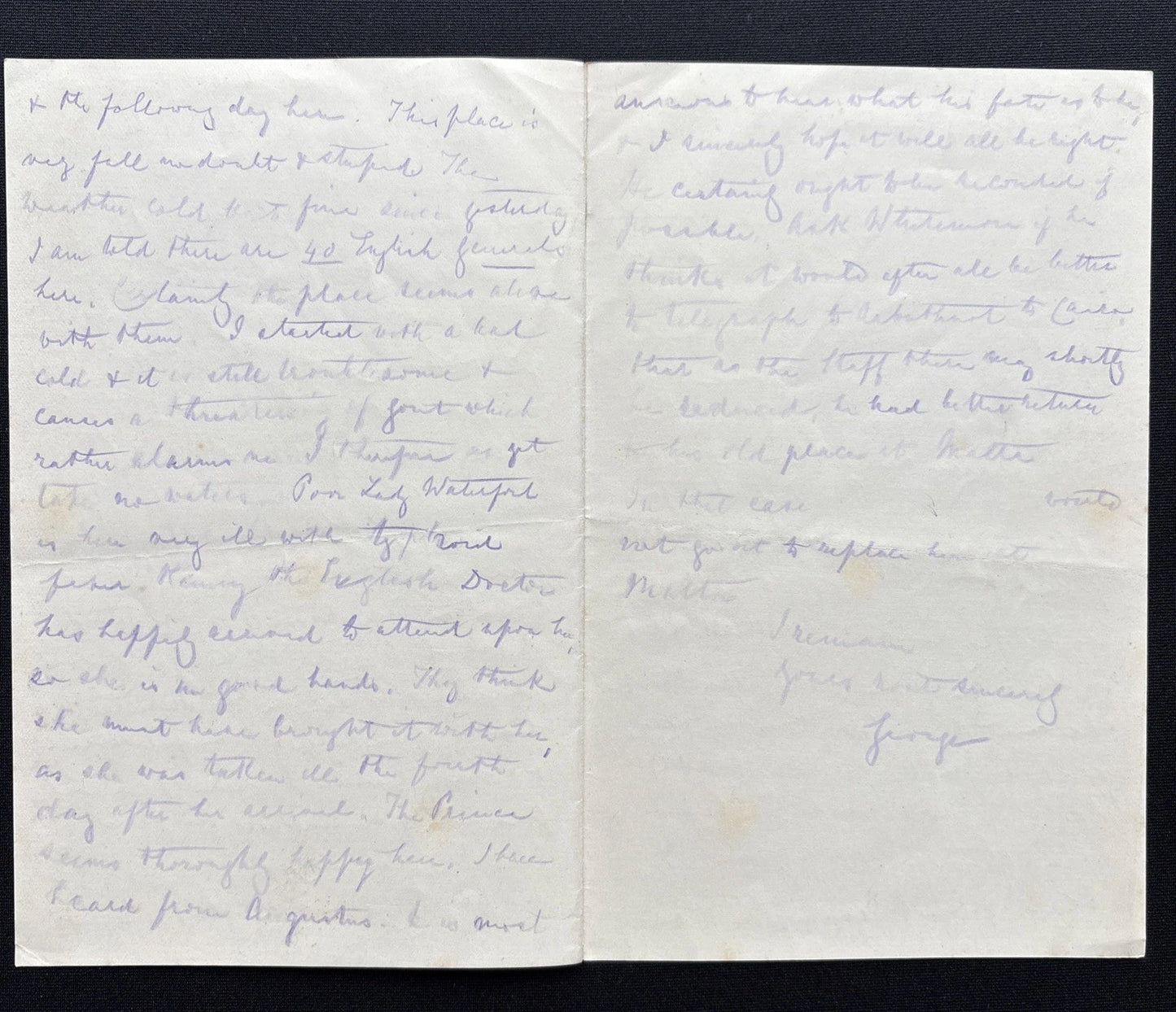 Prince George Duke of Cambridge Signed Private Letter Sir Martin Andrew Dillon