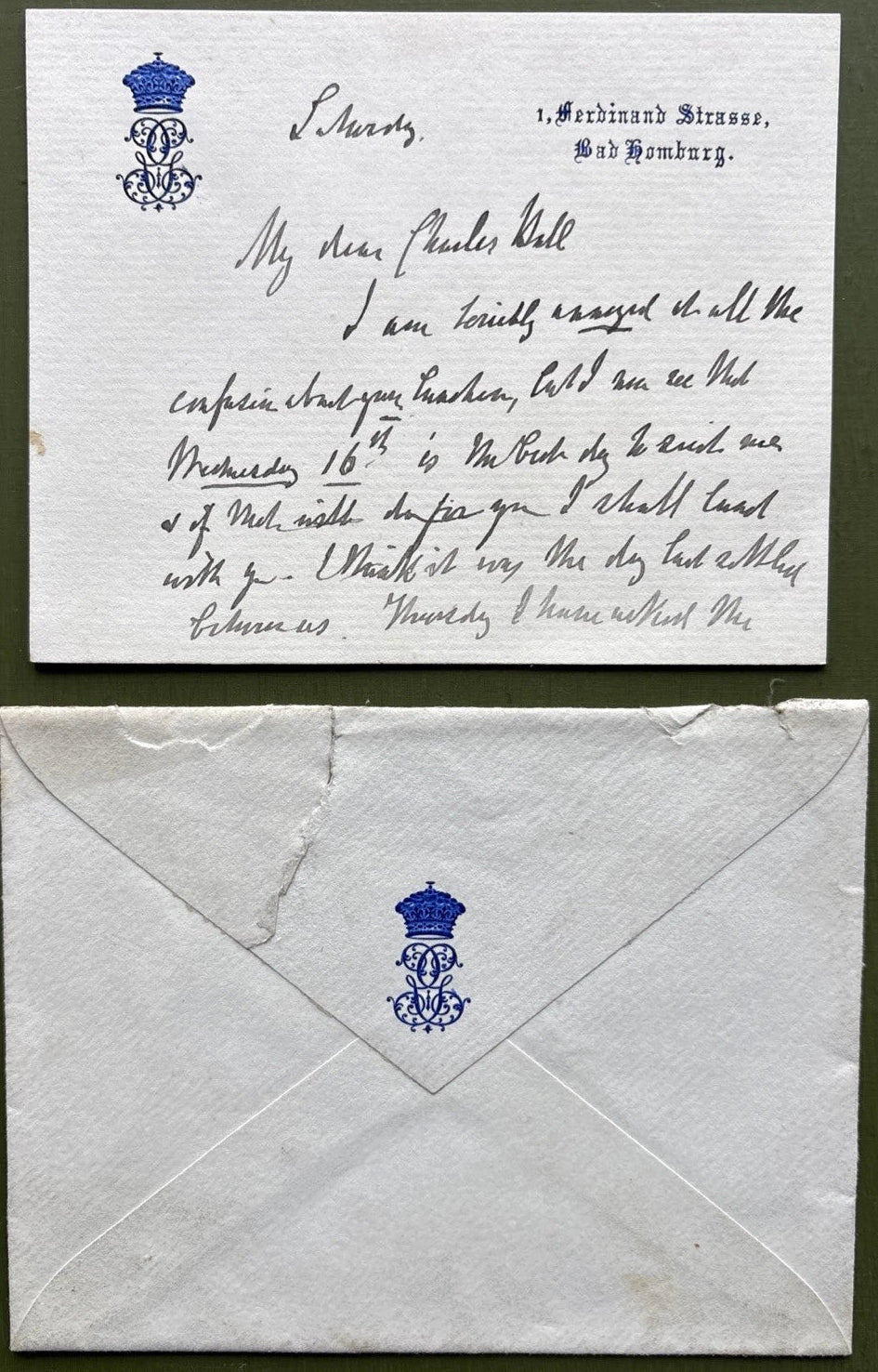 Prince George Duke of Cambridge Signed Letter With Envelope to Sir Charles Hall