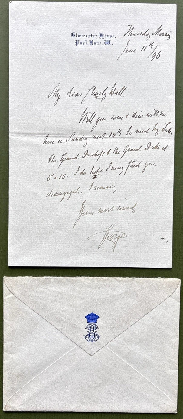 Prince George Duke of Cambridge Signed Letter With Envelope to Sir Charles Hall