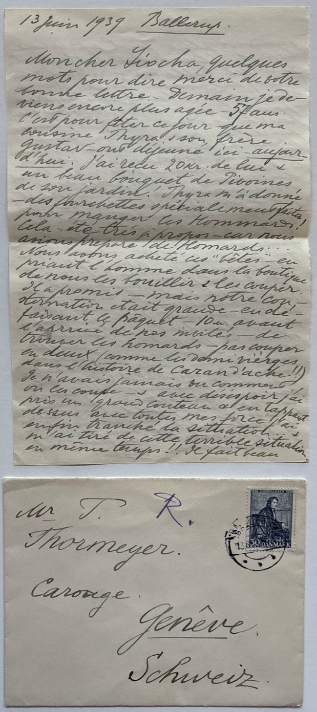 Antique Imperial Russian Signed Letter Grand Duchess Olga Alexandrovna of Russia 1939