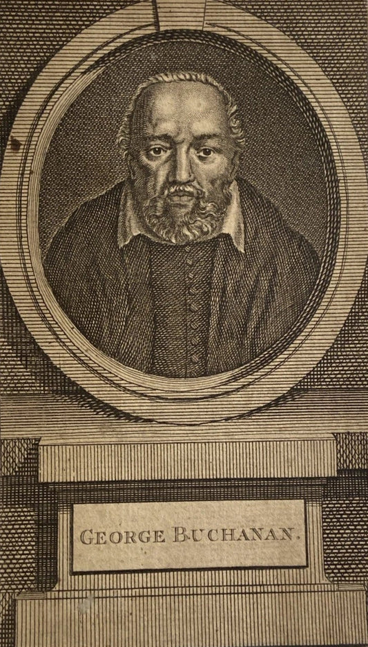 Antique Engraving of George Buchanan Scottish Historian & Political Theorist