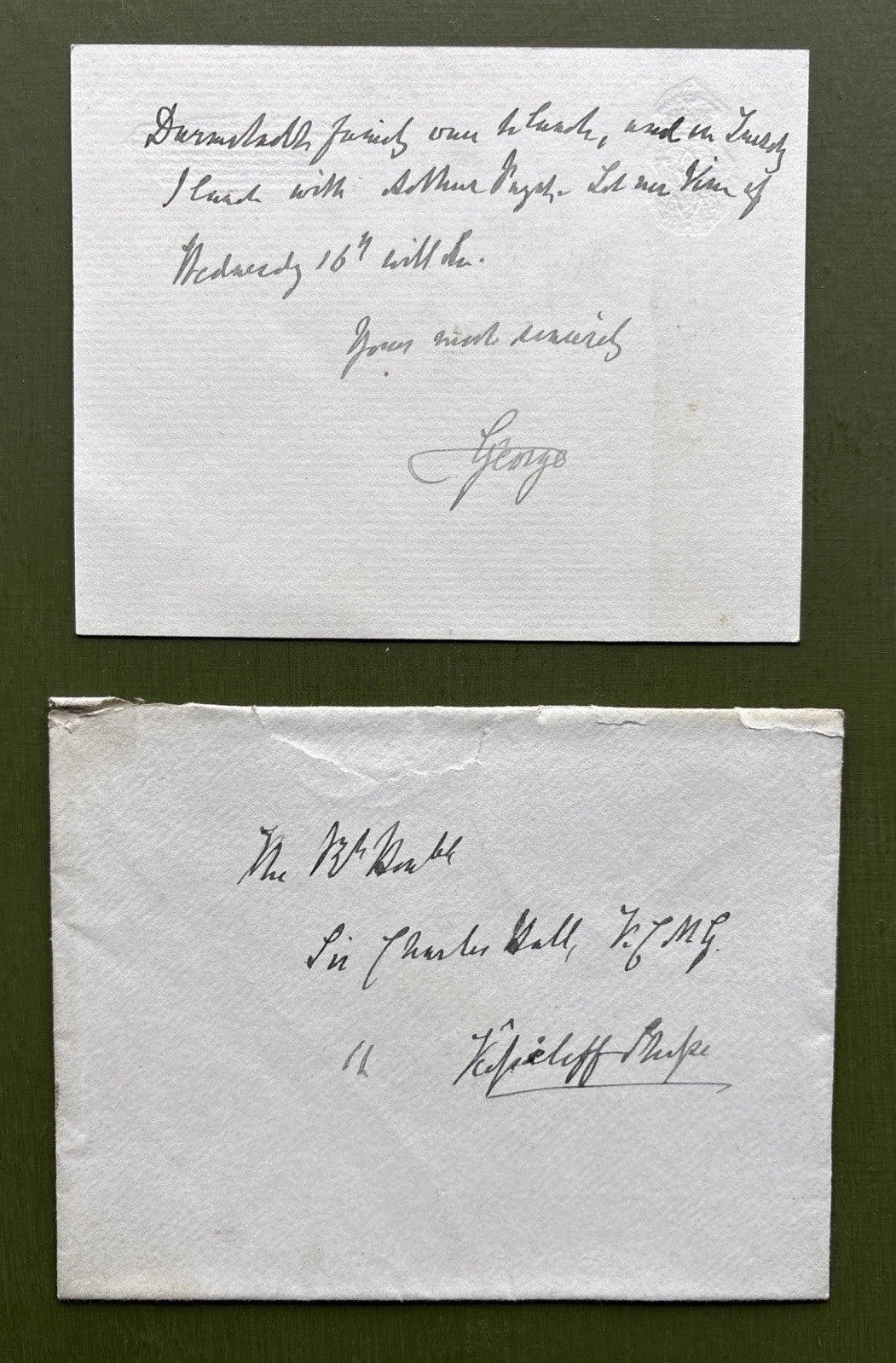Prince George Duke of Cambridge Signed Letter With Envelope to Sir Charles Hall