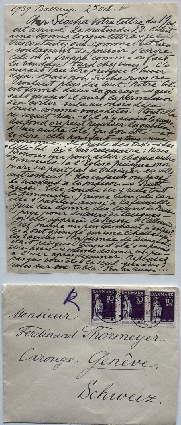 Antique Imperial Russian Signed Letter Grand Duchess Olga Alexandrovna of Russia 1939