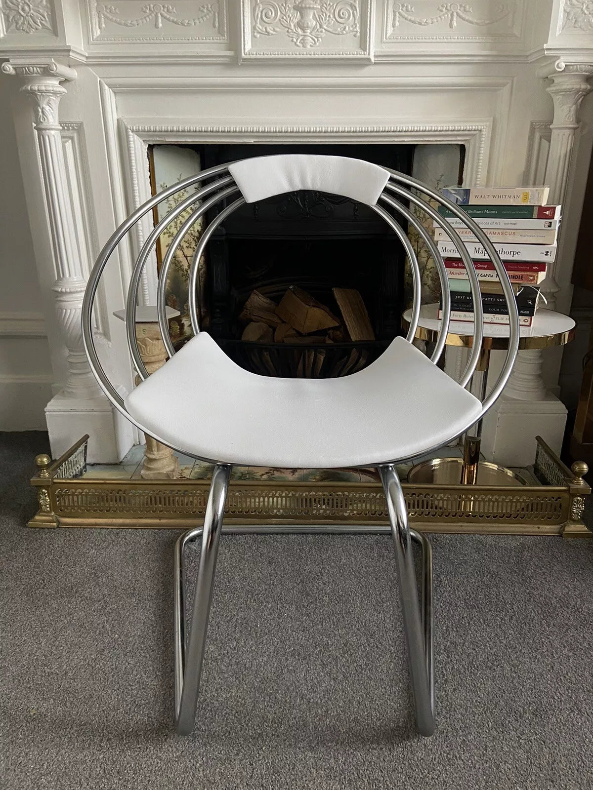 1950's Mid Century ITALIAN CHROME SPACE AGE CHAIR