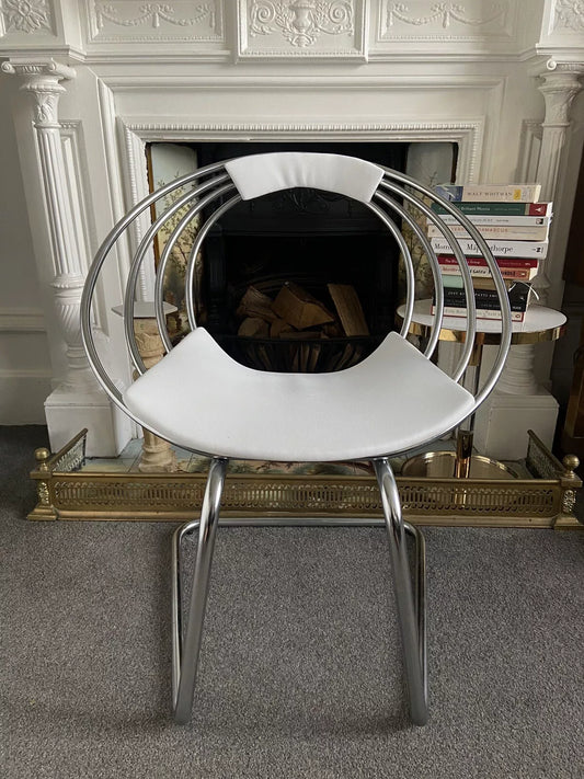 1950's Mid Century ITALIAN CHROME SPACE AGE CHAIR