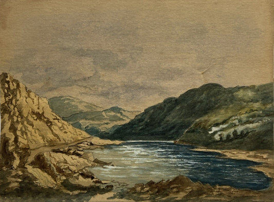 Antique Landscape Watercolour Painting