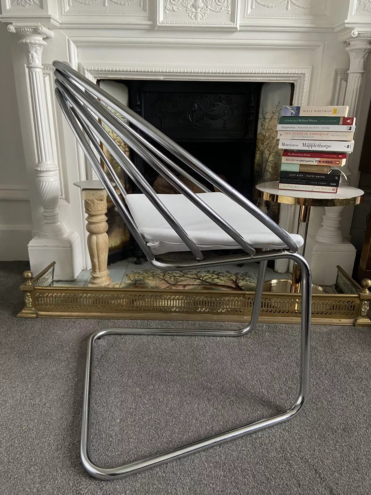 1950's Mid Century ITALIAN CHROME SPACE AGE CHAIR