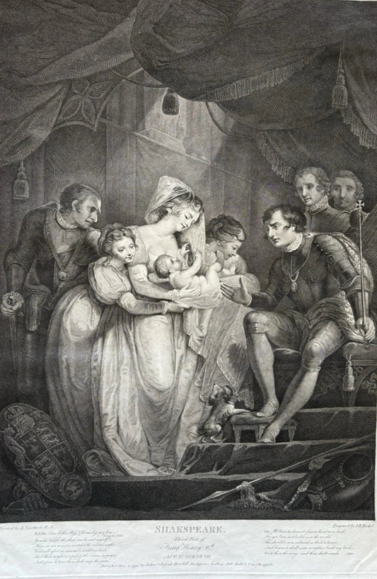 Antique 1795 Shakespeare Engraving – King Henry VI, Part III, Act V, Scene VII