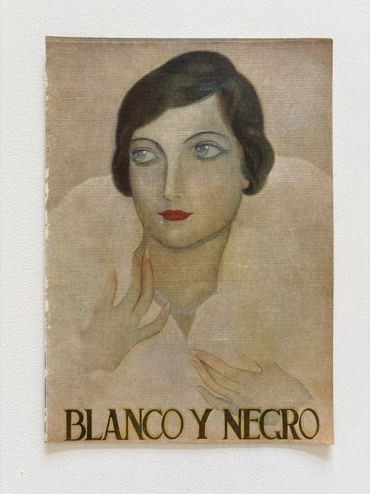 Antique art deco Elegant Modernist Portrait – Blanco y Negro Magazine Cover