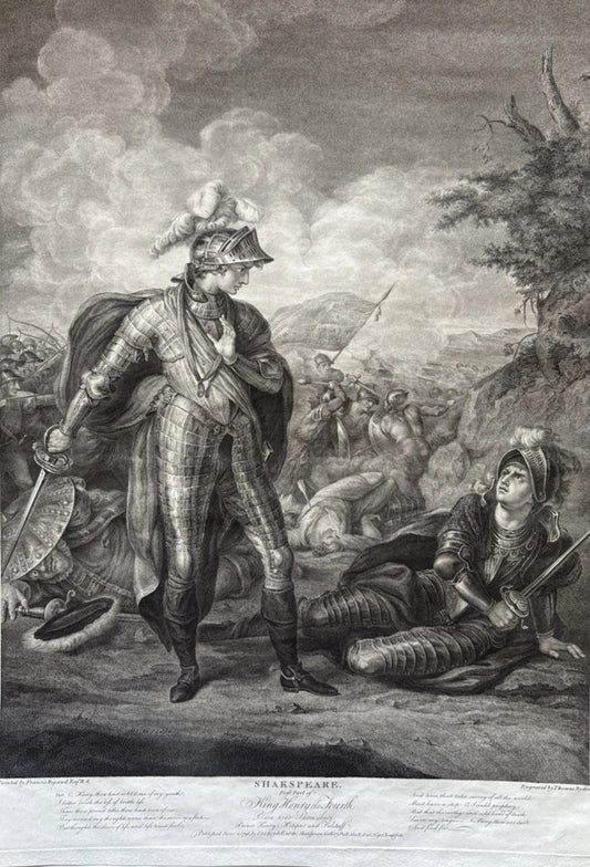 Antique 19th C Engraving – Shakespeare’s King Henry IV, Act V, Scene IV 1796