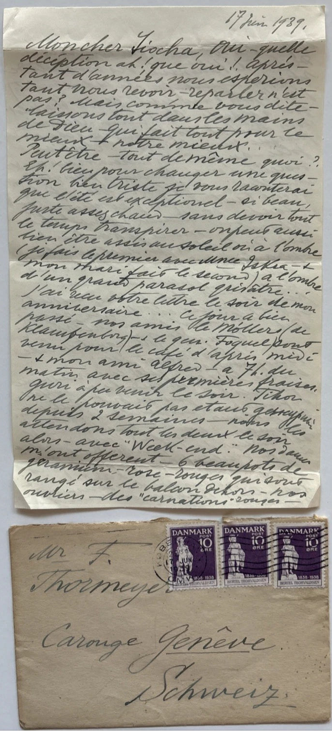 Antique Imperial Russian Signed Letter Grand Duchess Olga Alexandrovna of Russia 1939